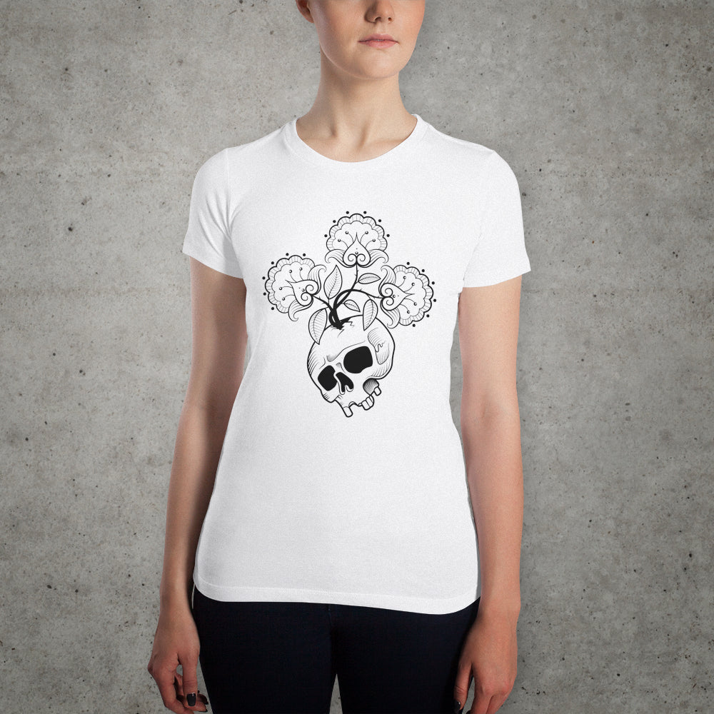 Floral Flowers Skull Women's T-shirt Hummingbird Tank Top WD225