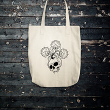 Skull Flowers Cotton Tote Bag