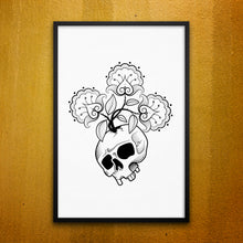 Skull flowers Framed Wall Picture