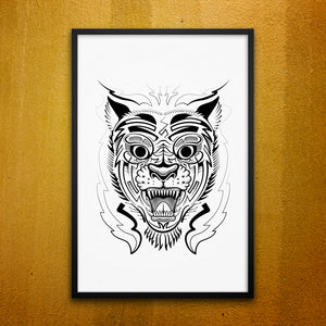 Chinese Tiger Framed Wall Picture
